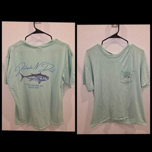 Comfort Colors Mens Dockside N Duck Outer Banks NC Fishing T-Shirt Green Large